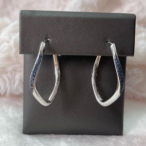 JUDITH RIPKA Nova Hoop Earrings With Blue Sapphire